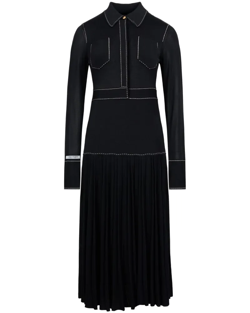 Ports 1961 Ausgestelltes Kleid - Schwarz Schwarz