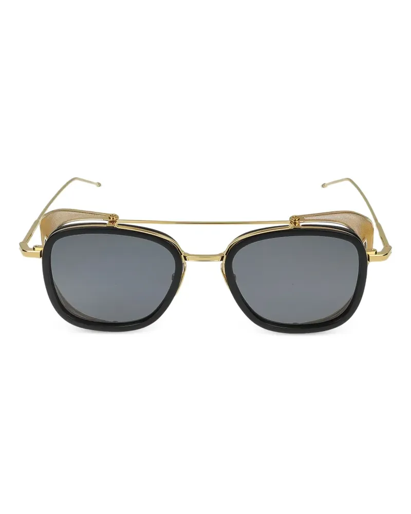 Thom Browne mesh-shield square-frame sunglasses - Schwarz Schwarz