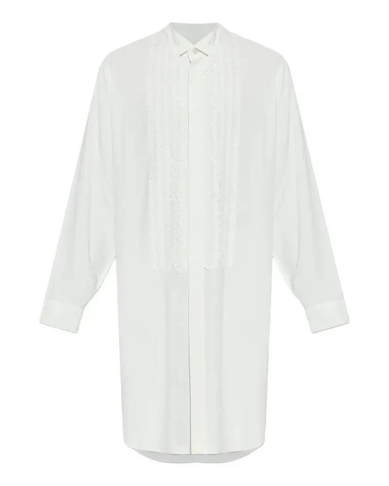 Issey Miyake plissé ruffled shirt - Weiß Weiß