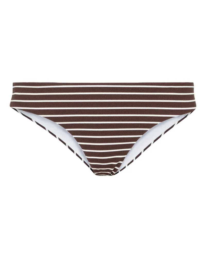 Brunello Cucinelli Gestreiftes Bikinihöschen - Braun Braun