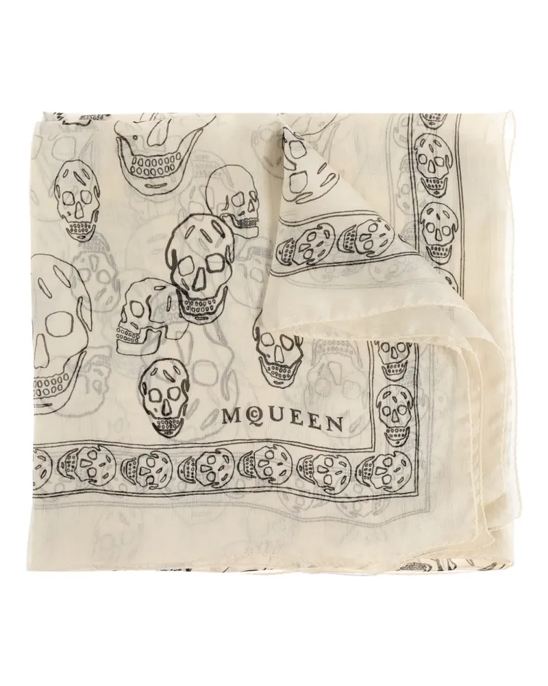 Alexander McQueen skull-print scarf - Nude Nude