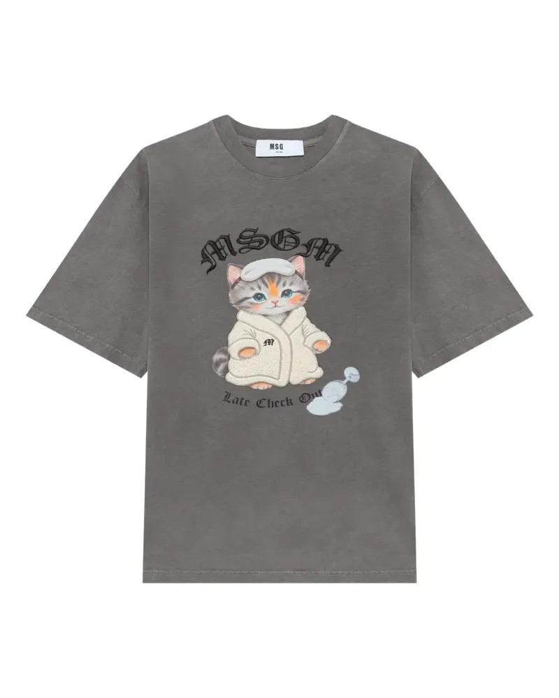 MSGM T-Shirt mit grafischem Print - Grau Grau