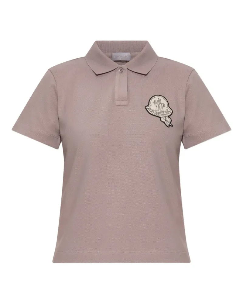 Moncler Poloshirt mit Logo-Patch - Rosa Rosa