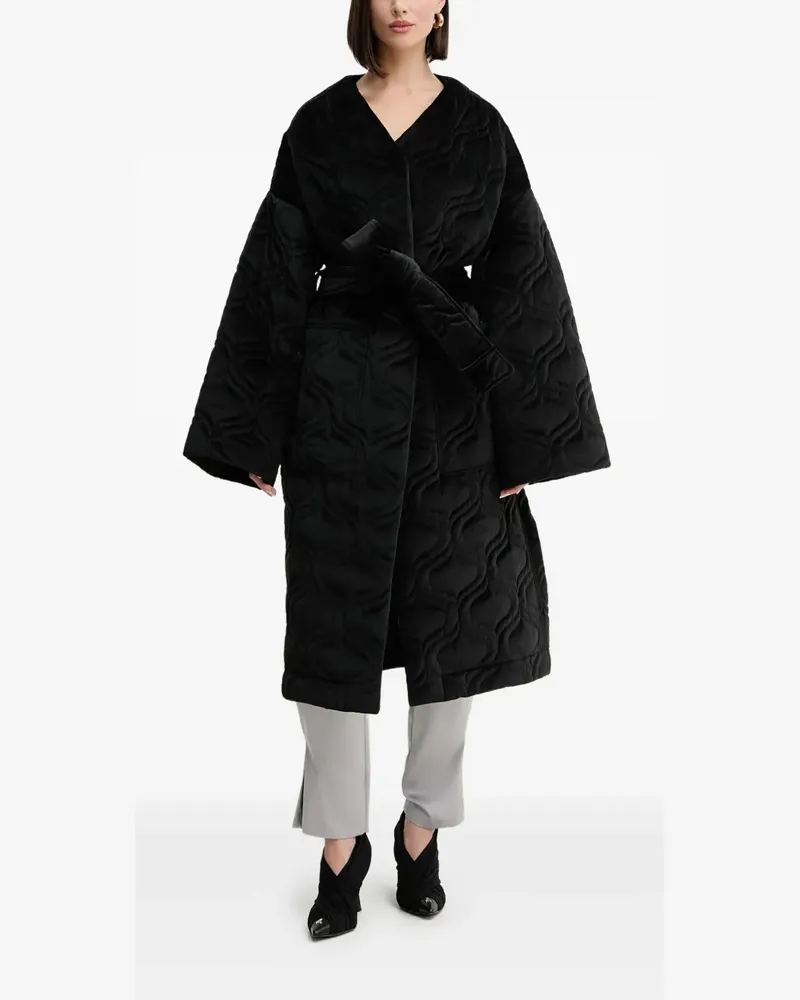 Charo Ruiz Mantel mit Gürtel - Schwarz Schwarz