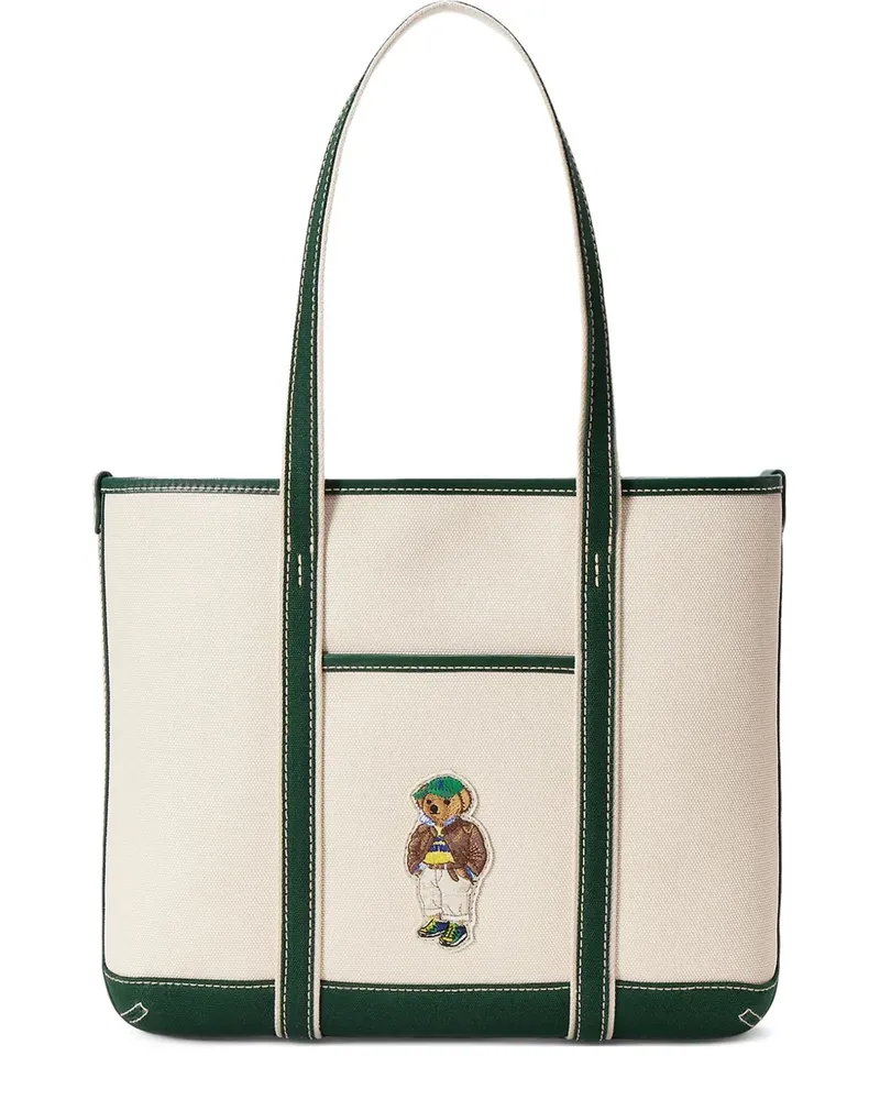 Ralph Lauren Mittelgroßer Tote Bag mit Logo-Stickerei - Nude Nude