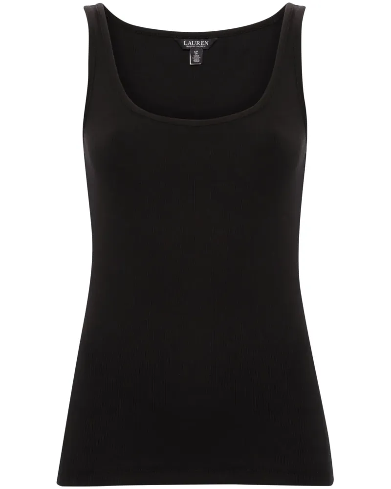 Ralph Lauren Fein geripptes Kelly Tanktop - Schwarz Schwarz
