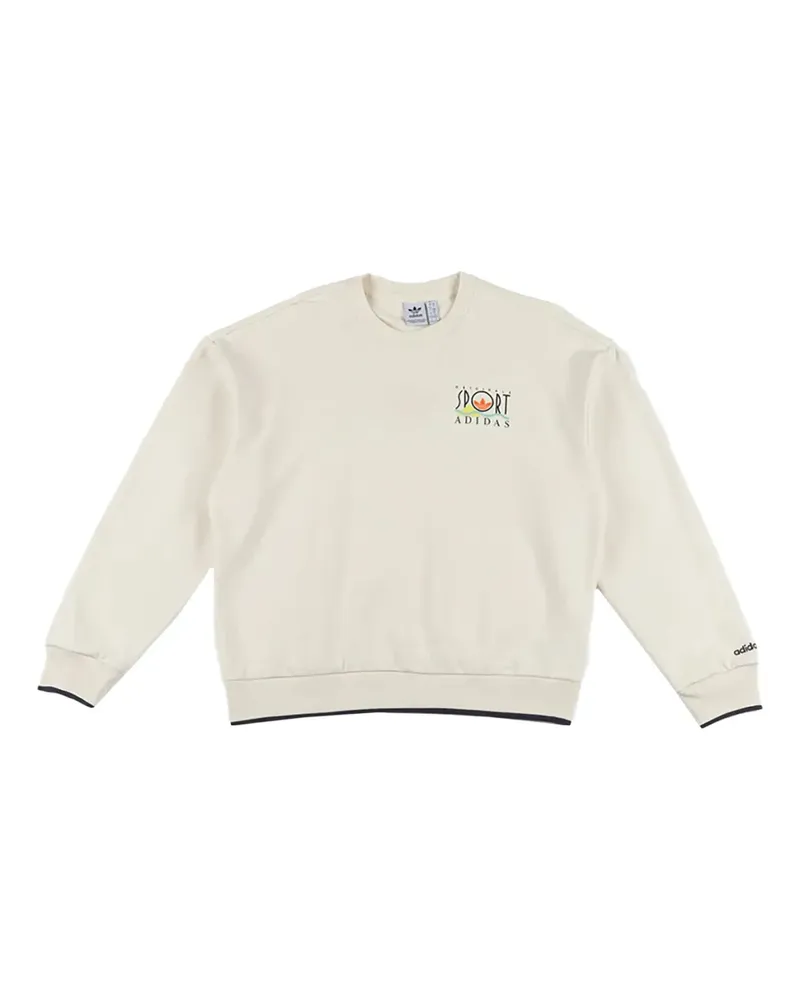 adidas Rundhalsausschnitt mit grafischem Print - Weiß Weiß