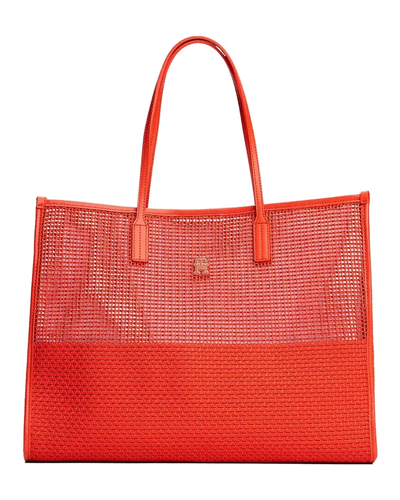 Tommy Hilfiger Tote Bag mit Netzeinsatz - Rot Rot