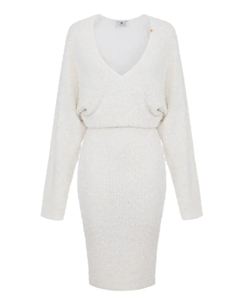Elisabetta Franchi Kleid mit V-Ausschnitt - Weiß Weiß