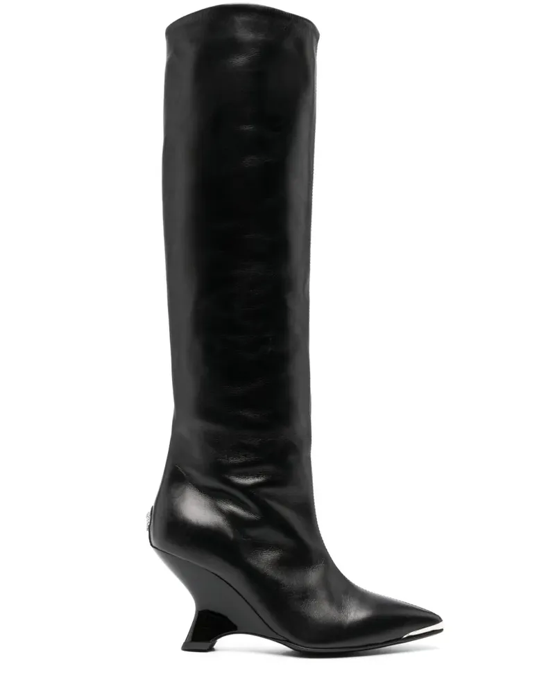 Philipp Plein Stiefel mit definiertem Absatz 90mm - Schwarz Schwarz