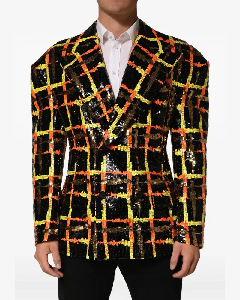Dolce & Gabbana sequin-embellished double-breasted blazer - Schwarz Schwarz