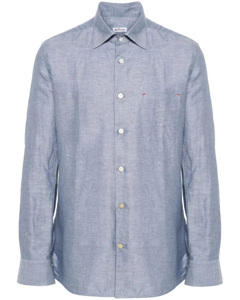 Kiton Langärmeliges Nerano Hemd - Blau Blau