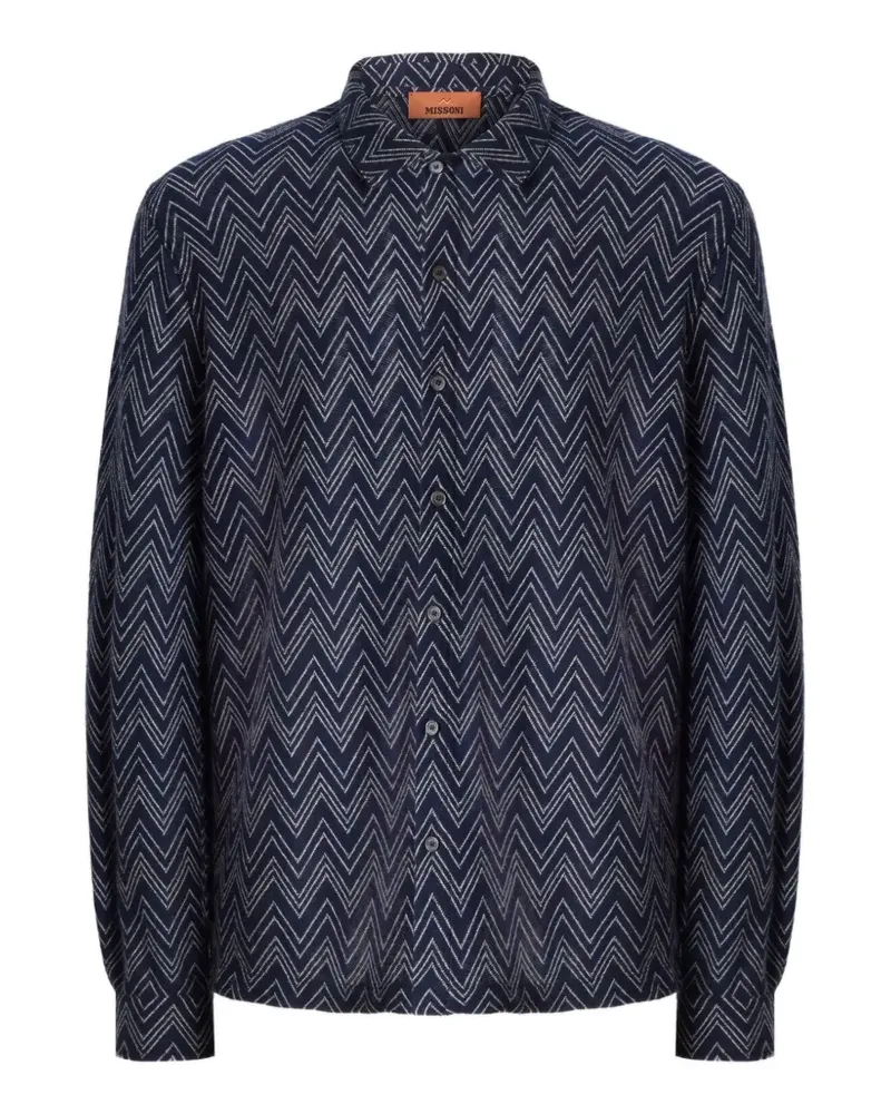 Missoni cashmere zig zag shirt - Blau Blau