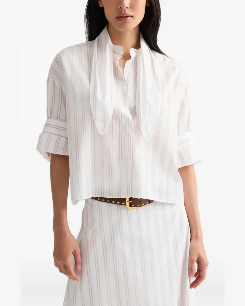 TWP striped tie shirt - Weiß Weiß