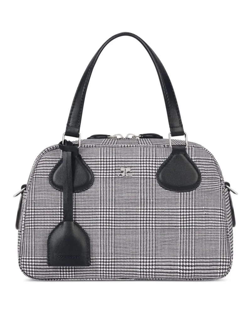 Courrèges Bowlingtasche mit Hahnentrittmuster - Schwarz Schwarz