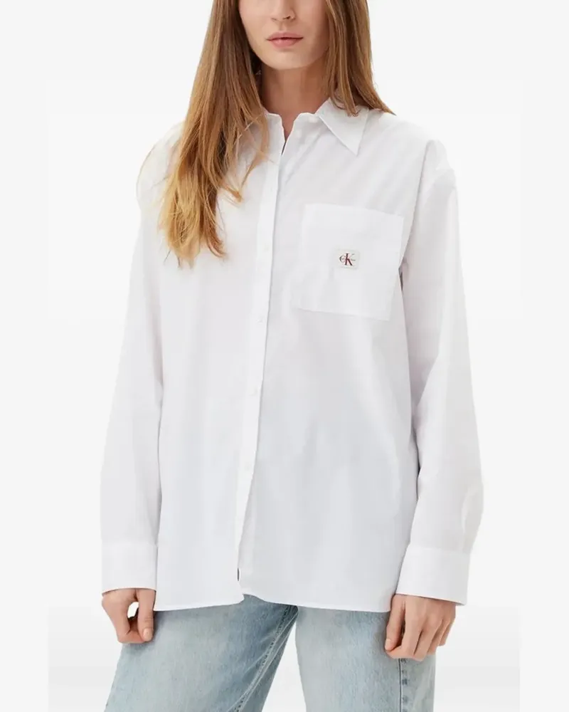 Calvin Klein logo-patch cotton shirt - Weiß Weiß