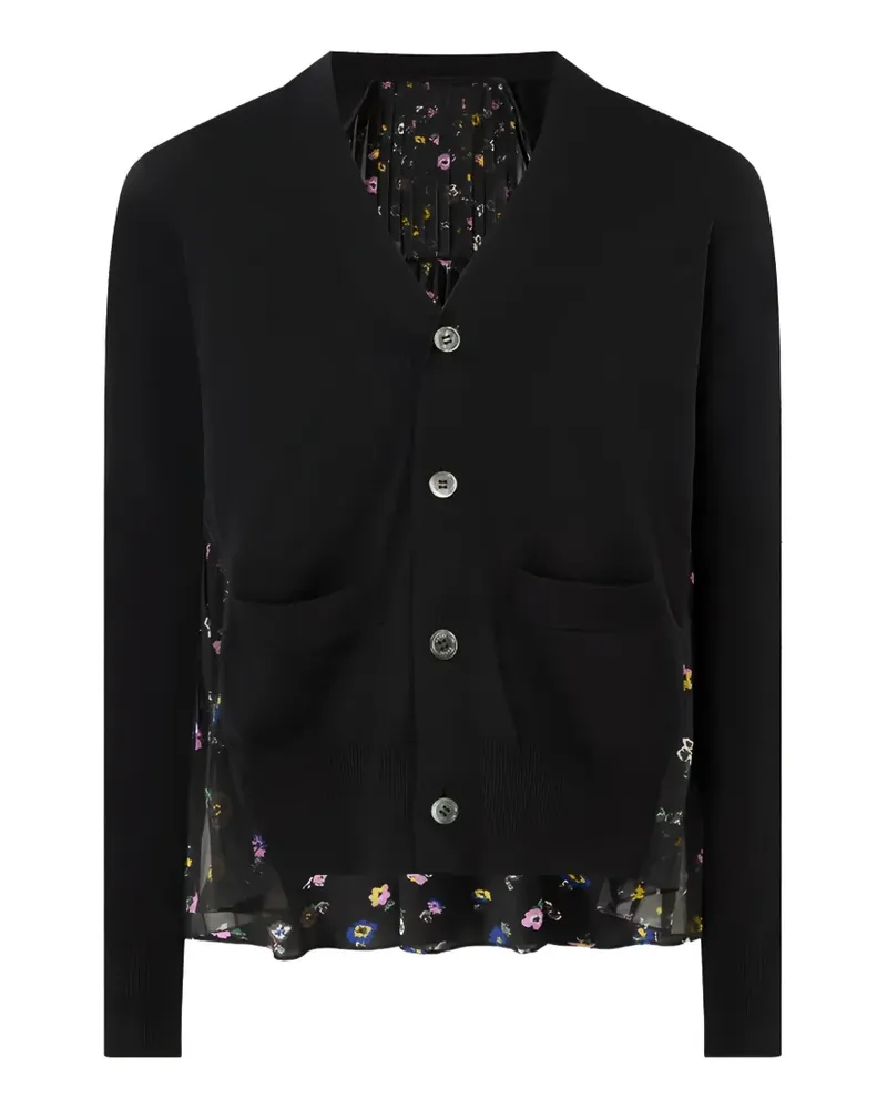 Sacai Pullover mit Blumenprint - Schwarz Schwarz