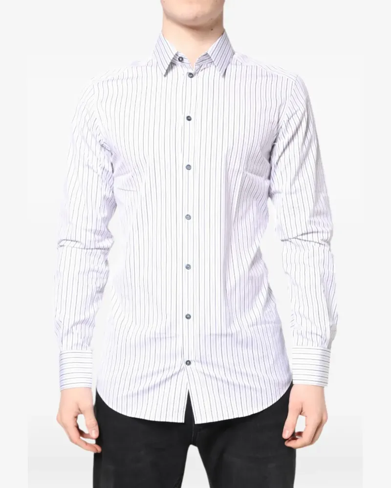 Dolce & Gabbana Gestreiftes Hemd - Weiß Weiß
