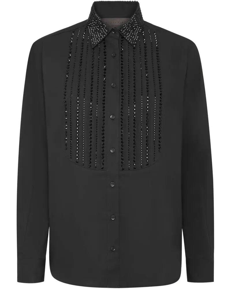 Philipp Plein Hemd mit Kristallen - Schwarz Schwarz