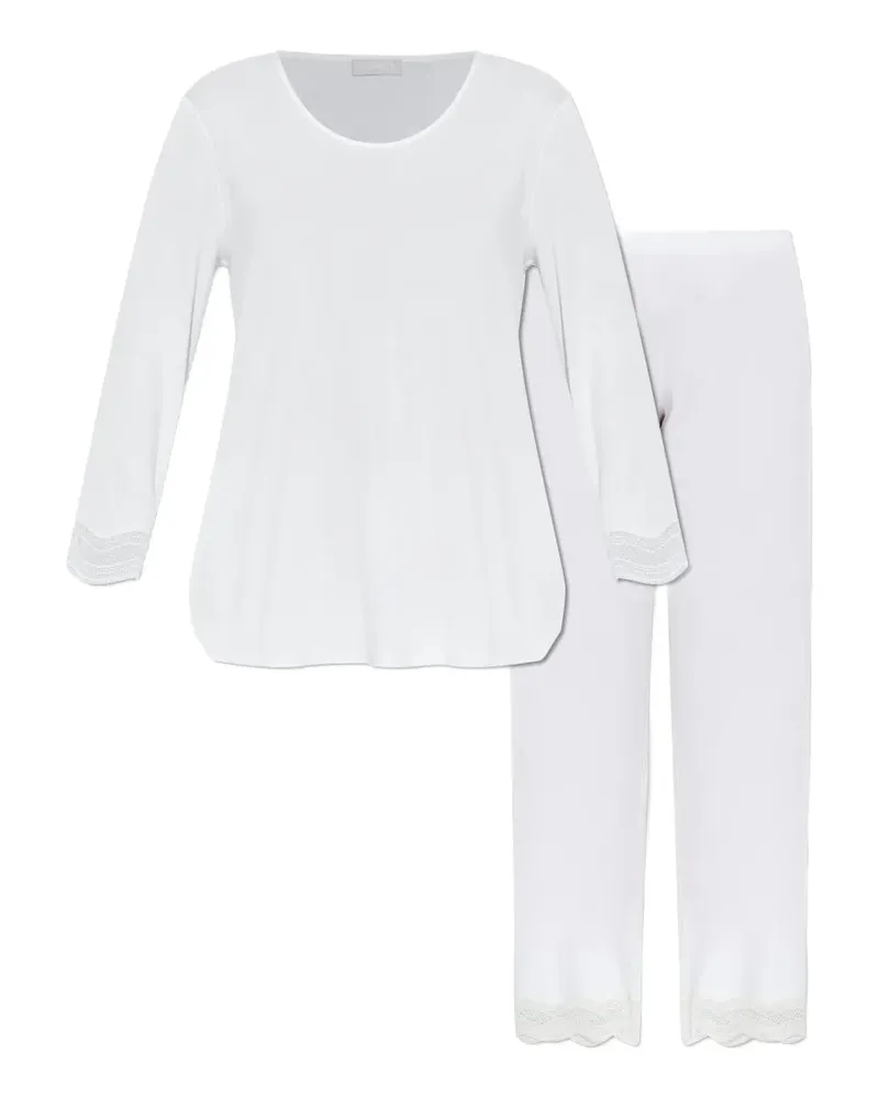 Hanro lace-trim pajama - Weiß Weiß