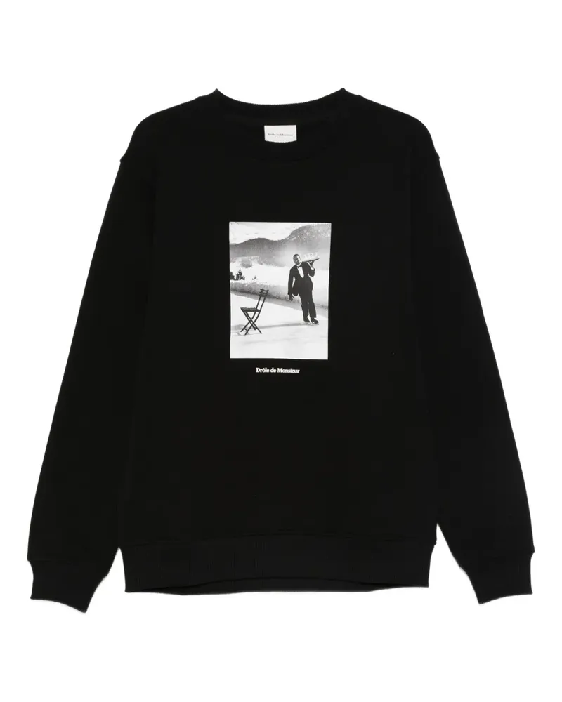 Drôle de Monsieur ice skating waiter sweatshirt - Schwarz Schwarz
