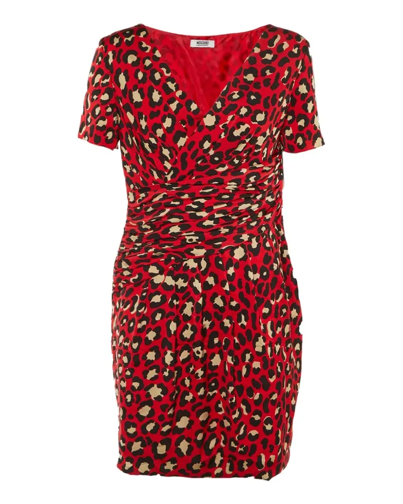 Moschino Cheap and Chic Minikleid mit Animal-Print - Rot Rot