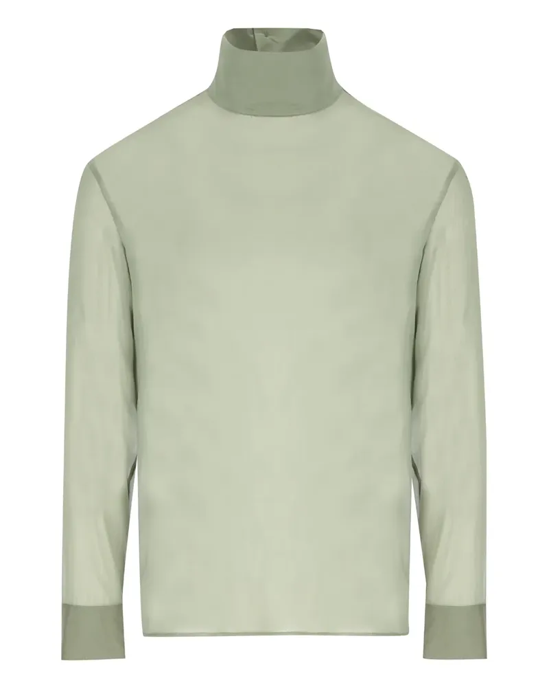 Gucci Stehkragen-Hemd asu Stretchstoff - Grün Grün