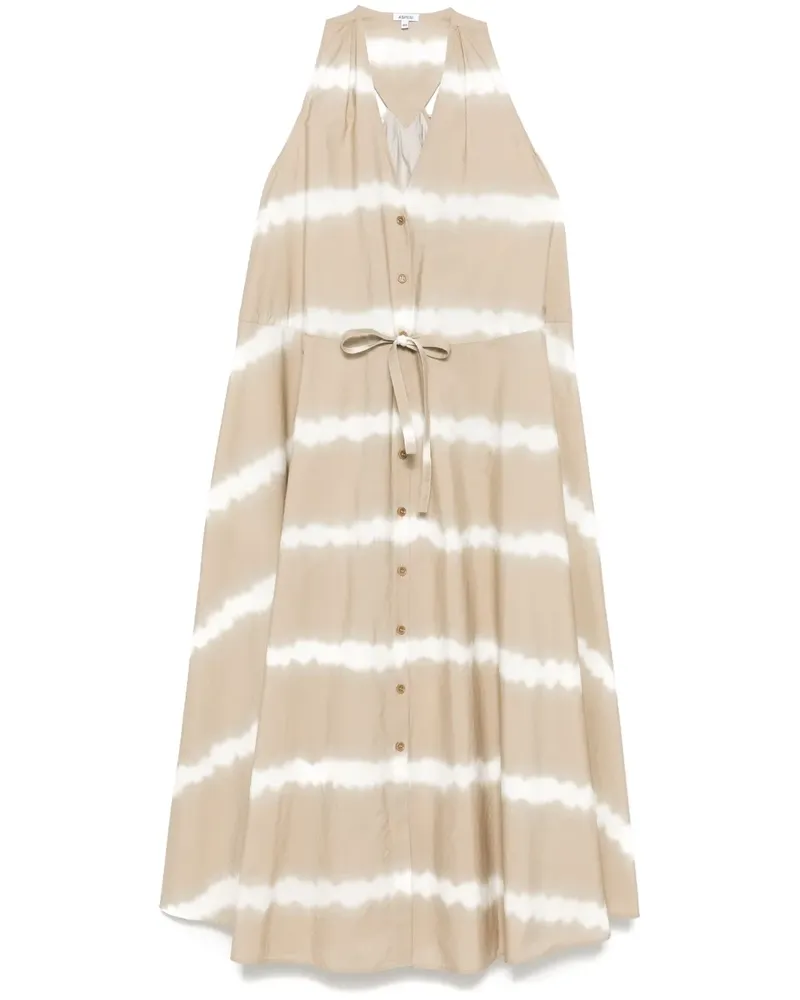 ASPESI Gestreiftes Midikleid - Nude Nude