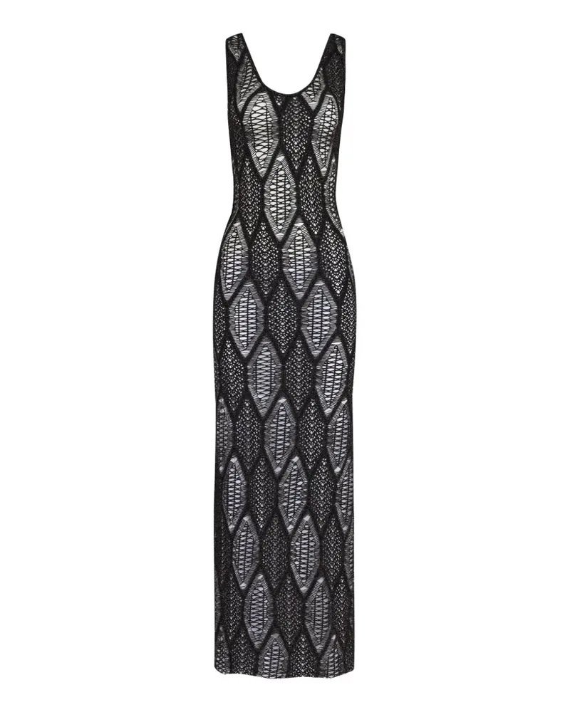 Amir Slama x Jade Picon Maxikleid mit rundem Ausschnitt - Schwarz Schwarz