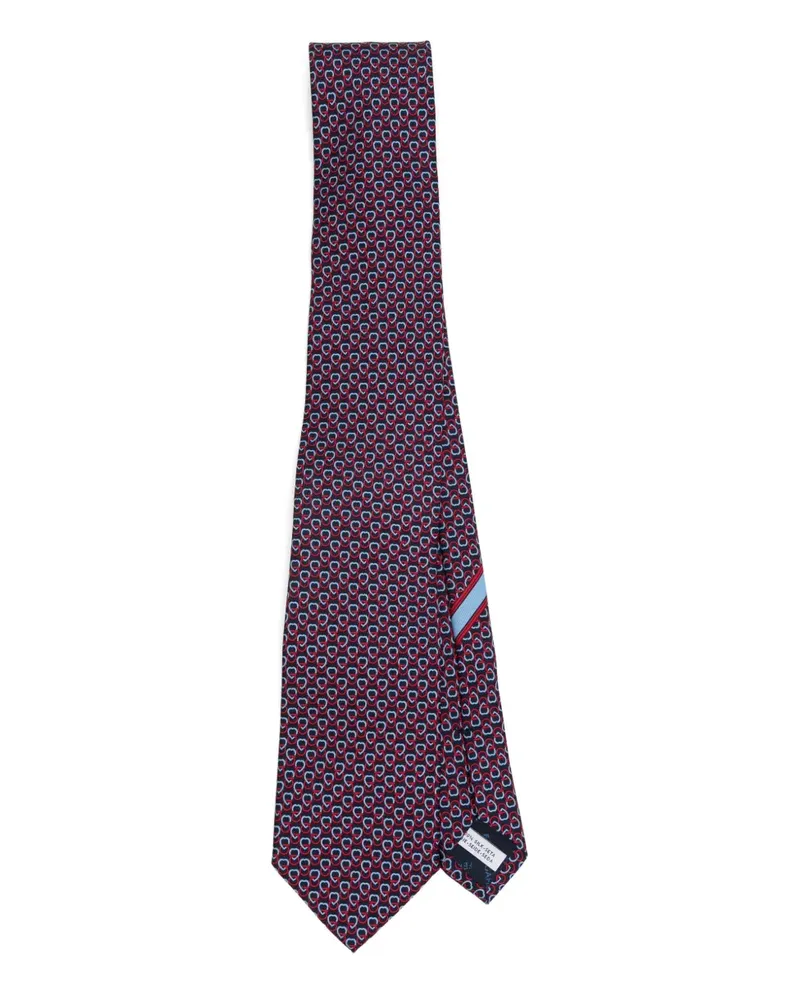 Ferragamo Seidenkrawatte mit Herz-Print - Blau Blau