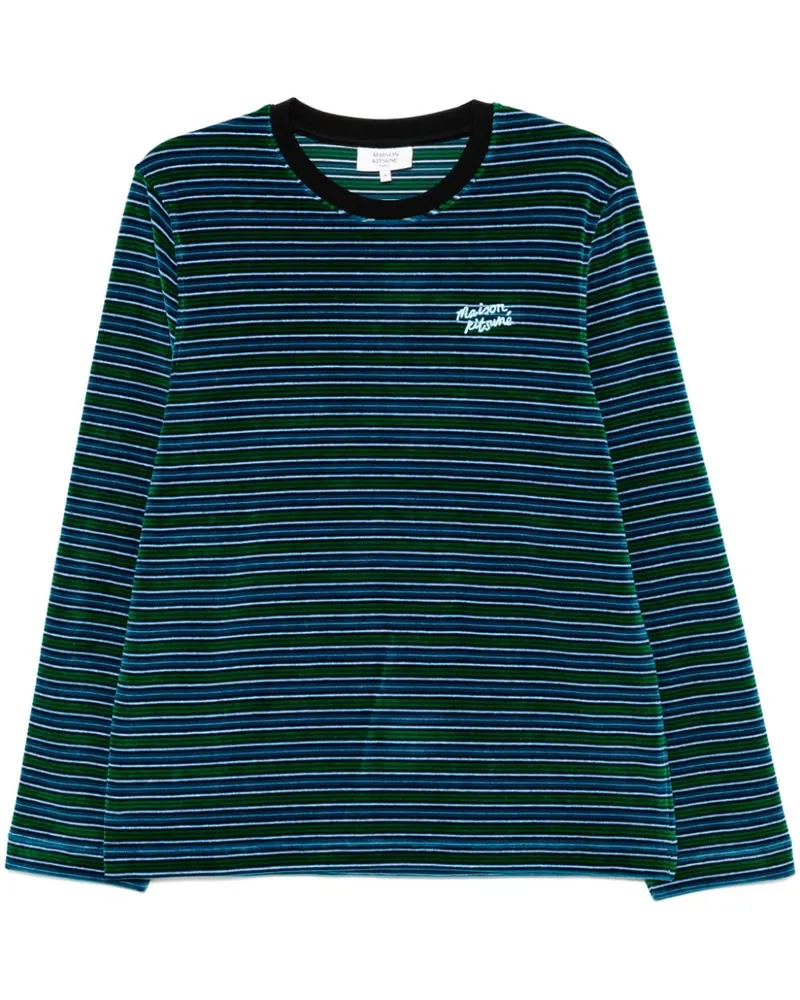 Kitsuné Langarmshirt mit rundem Ausschnitt - Blau Blau