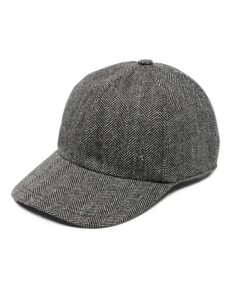 Lorena Antoniazzi herringbone-pattern baseball cap - Schwarz Schwarz