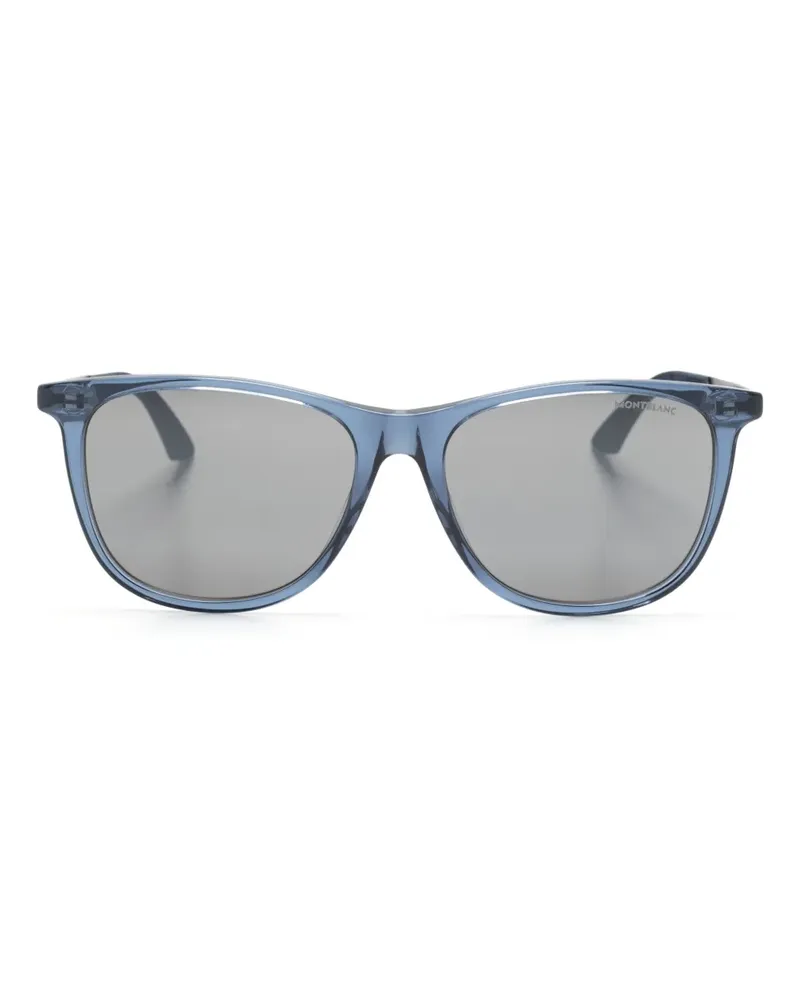 Montblanc Sonnenbrille mit eckigem Gestell - Blau Blau