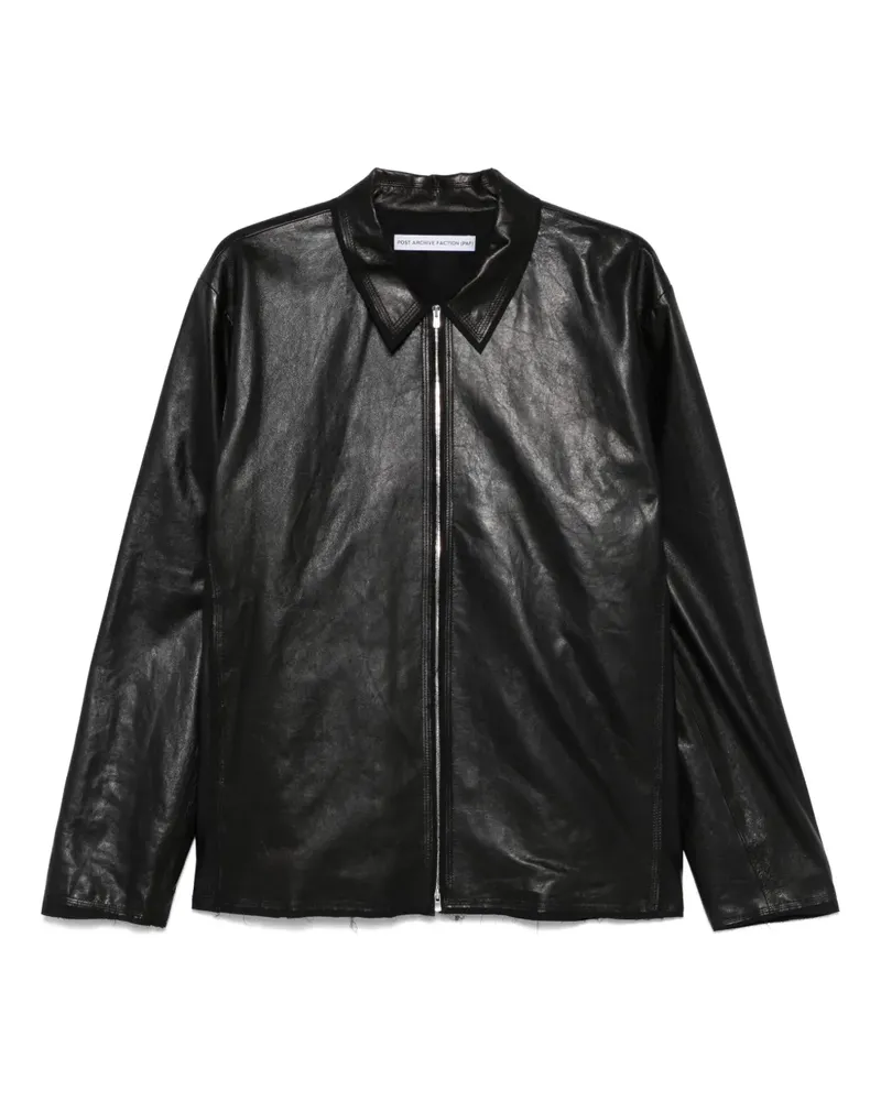 Post Archive Faction Klassische Lederjacke - Schwarz Schwarz
