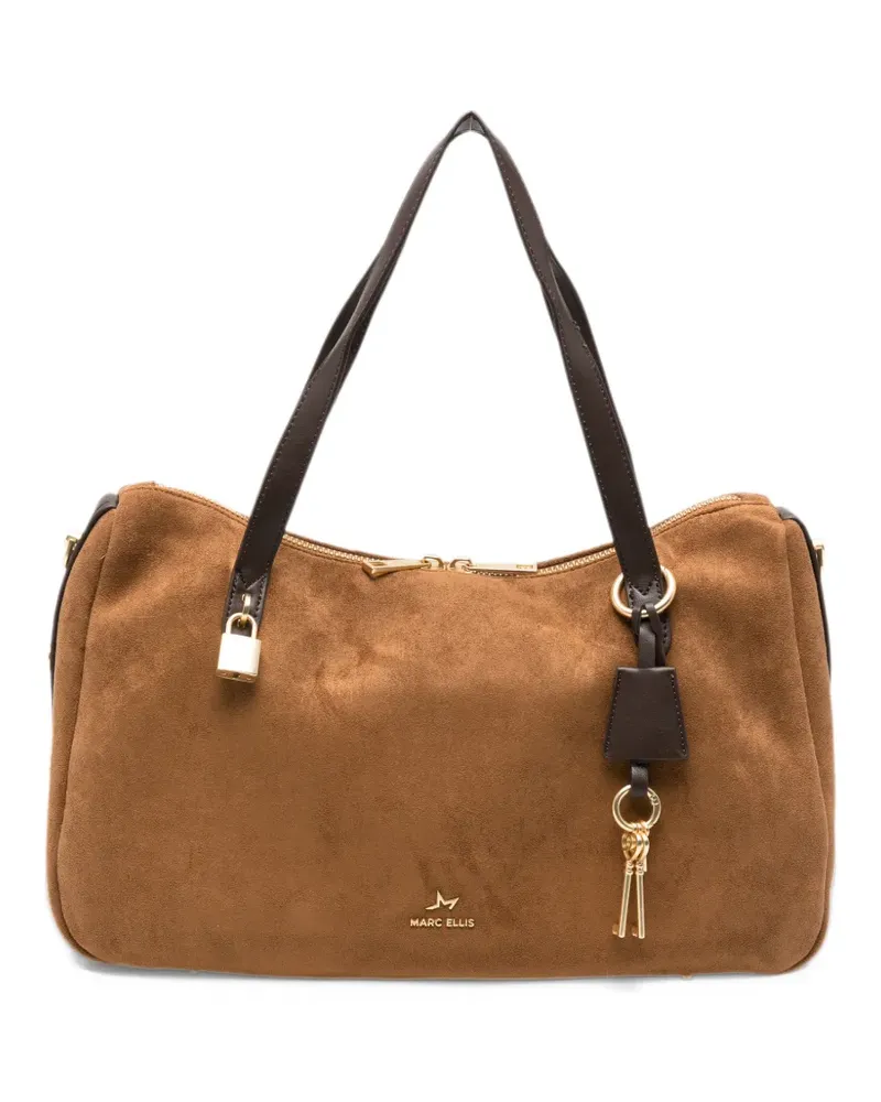 MARC ELLIS Robynne padlock-detail shoulder bag - Braun Braun