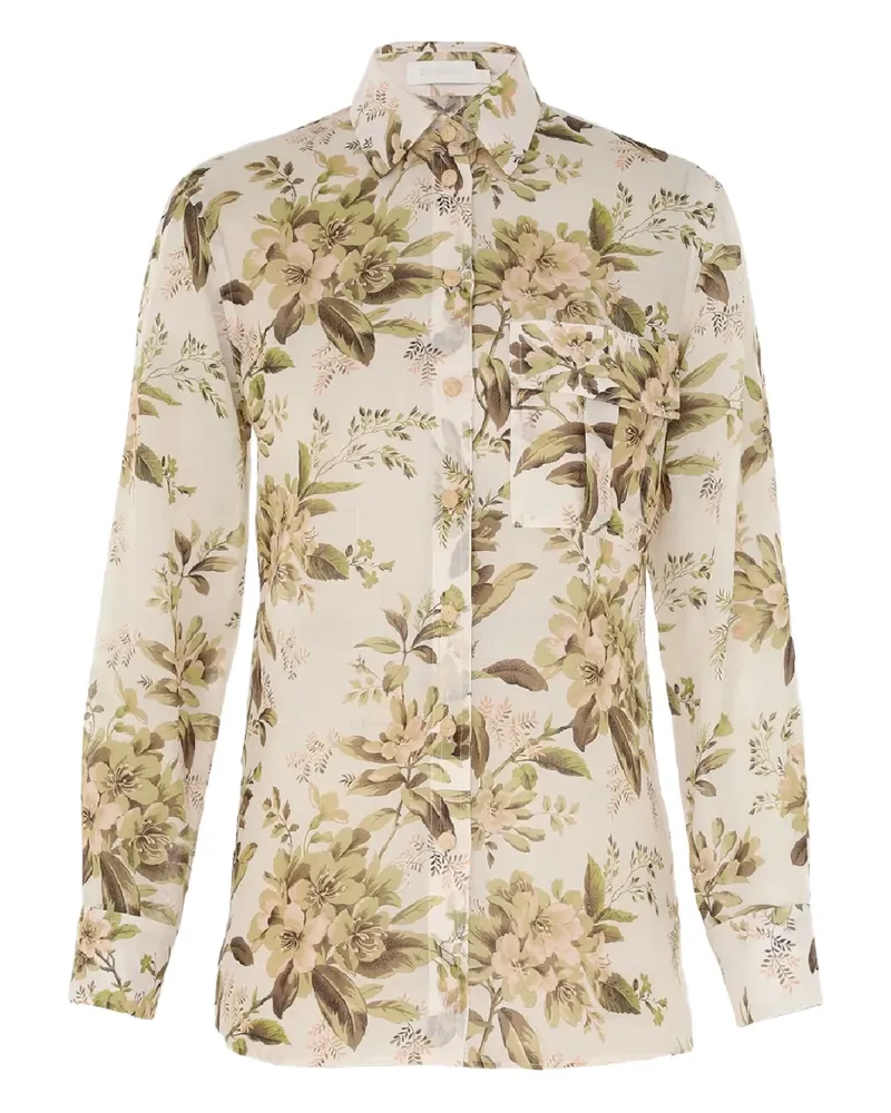 Zimmermann floral pocket shirt - Nude Nude