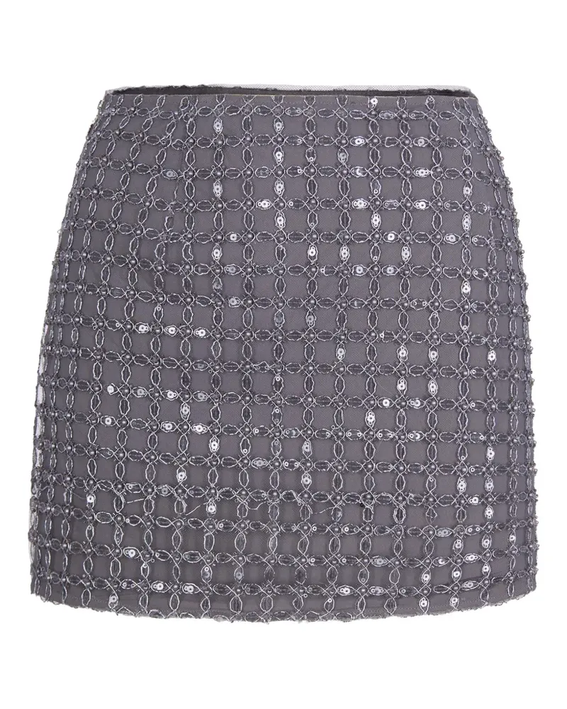 ROTATE Birger Christensen Minirock mit Pailletten - Grau Grau