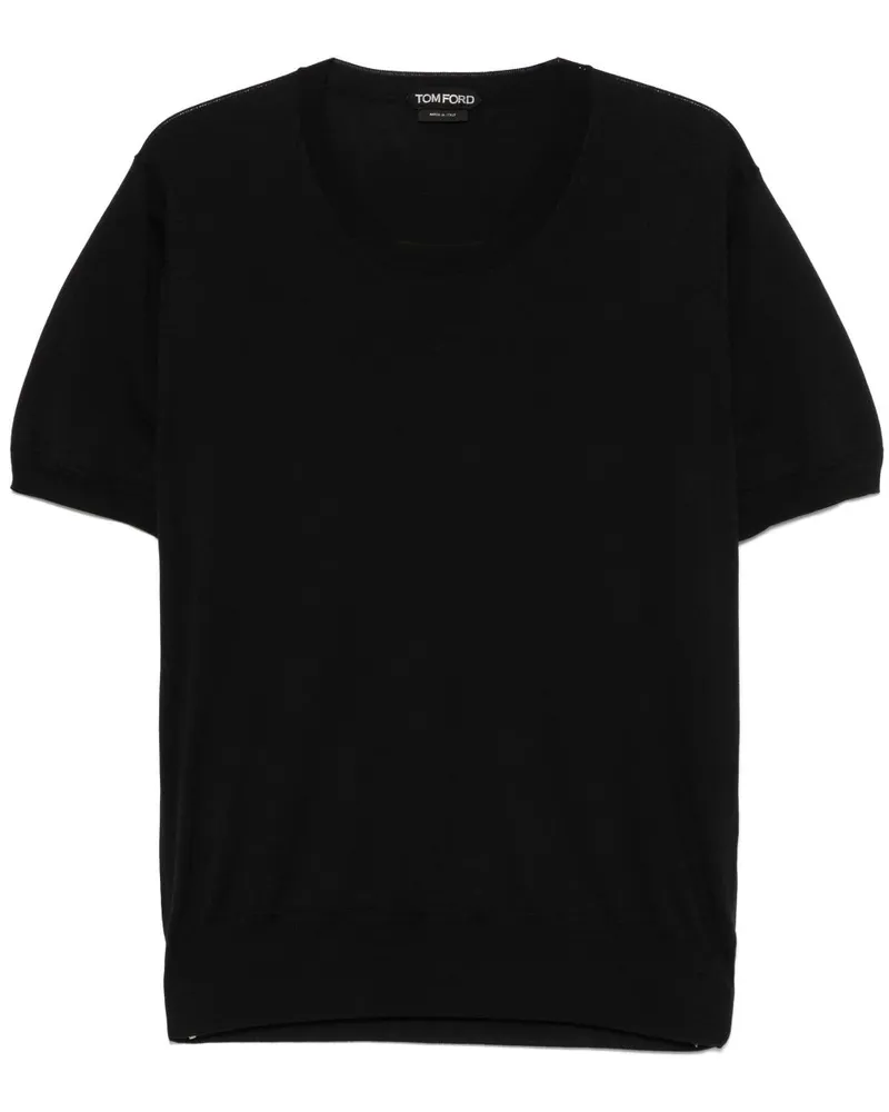 Tom Ford Fein gestricktes T-Shirt - Schwarz Schwarz