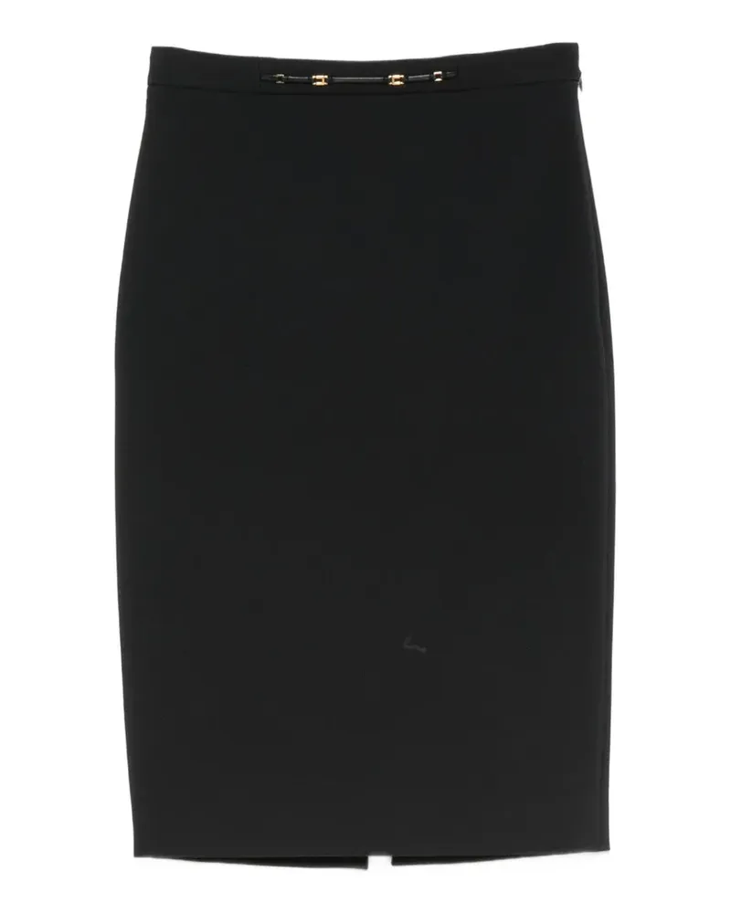 Elisabetta Franchi logo-plaque pencil midi skirt - Schwarz Schwarz
