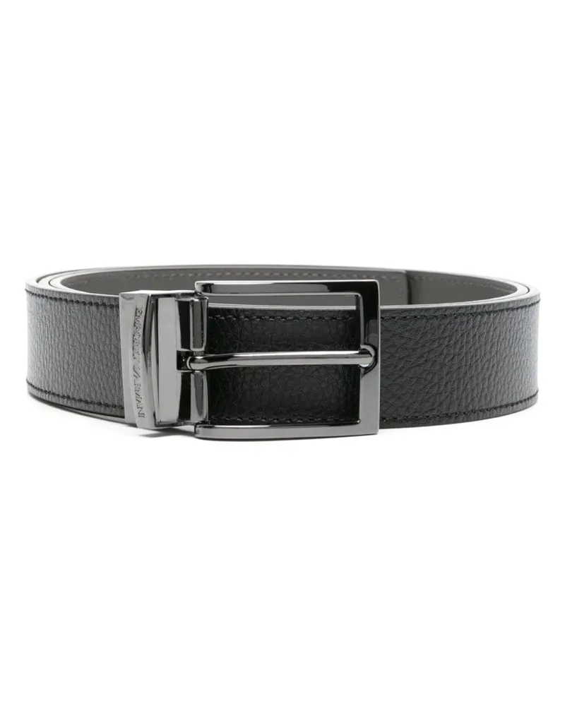 Emporio Armani Wendbarer Ledergürtel - Schwarz Schwarz