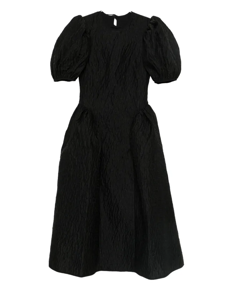Cecilie Bahnsen Midikleid mit Puffärmeln - Schwarz Schwarz
