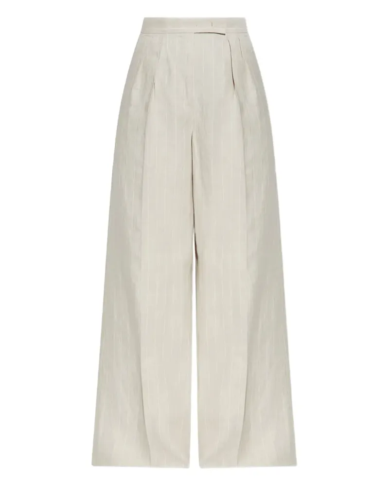 Max Mara Wide-Leg-Hose mit Bundfalten - Nude Nude