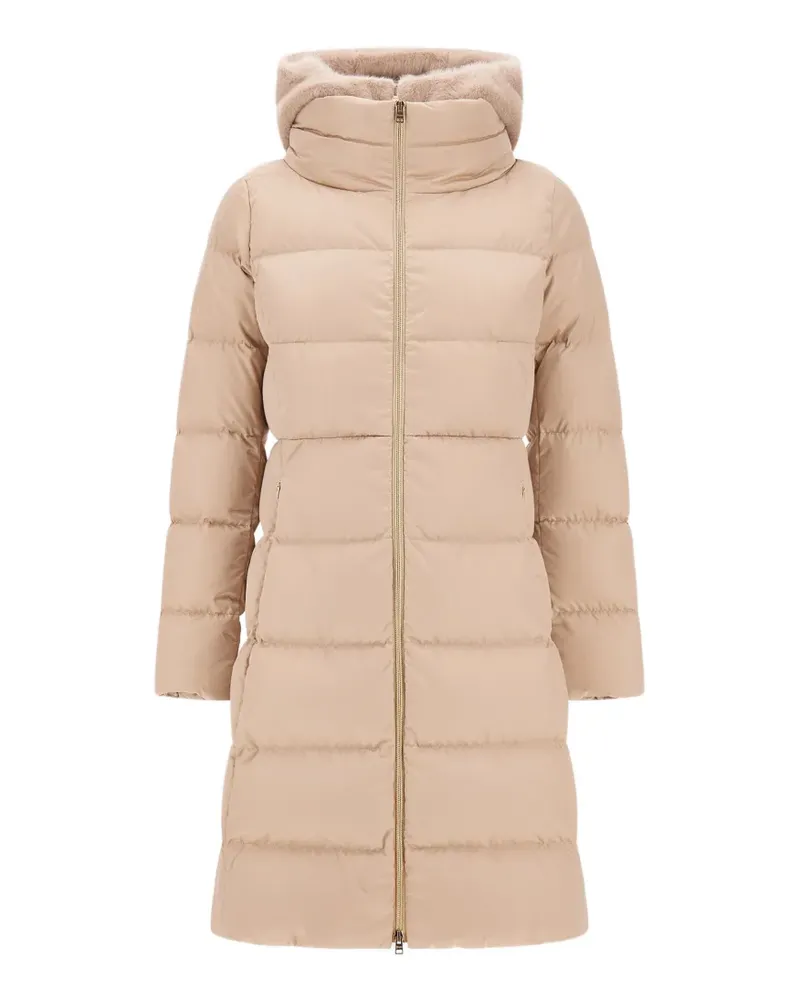 Herno faux-fur trim quilted coat - Nude Nude