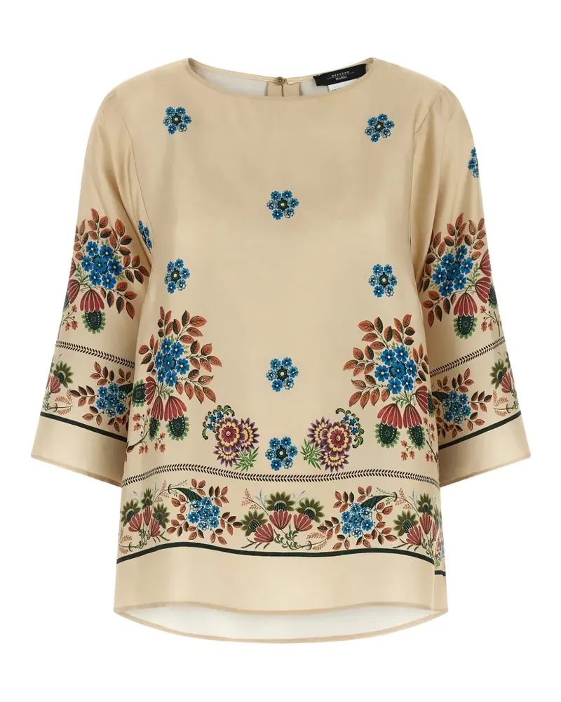 Max Mara patterned silk blouse - Nude Nude