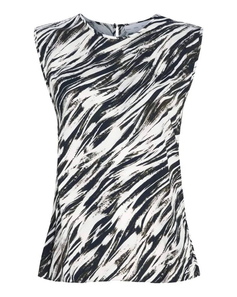 Proenza Schouler Megan top in printed twill - Weiß Weiß