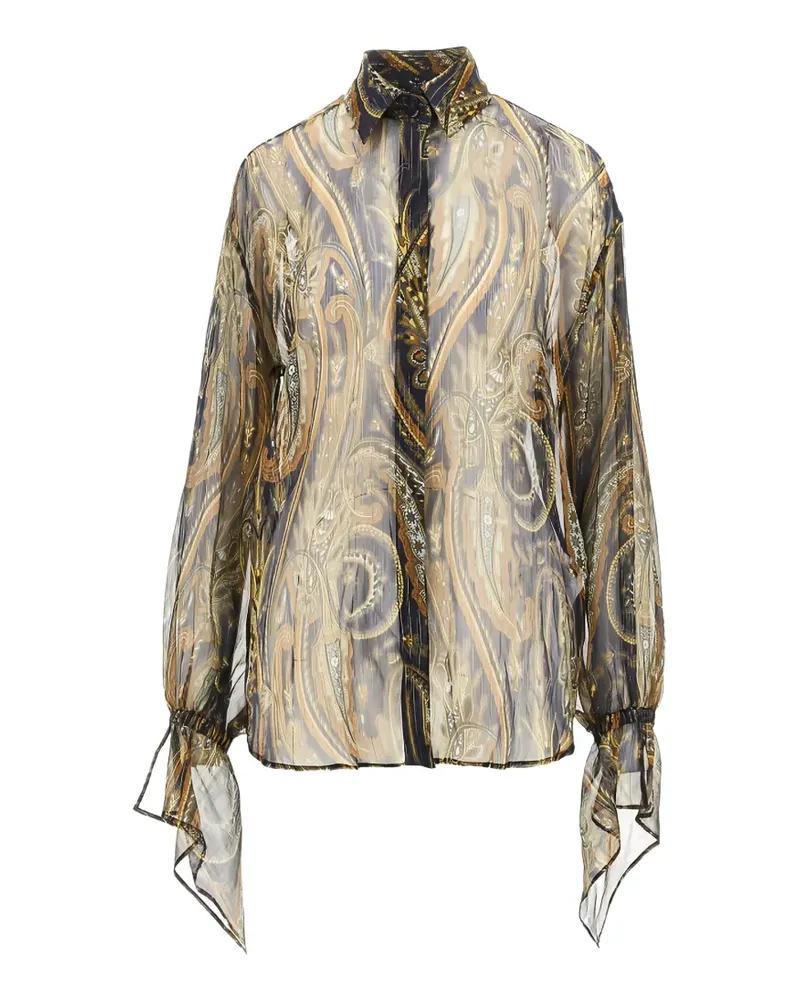 Etro Paisley-print silk-blend shirt - Nude Nude