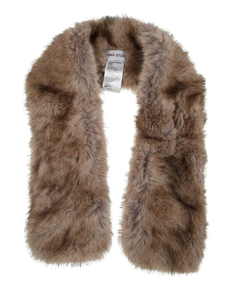 STAND faux-fur scarf - Braun Braun