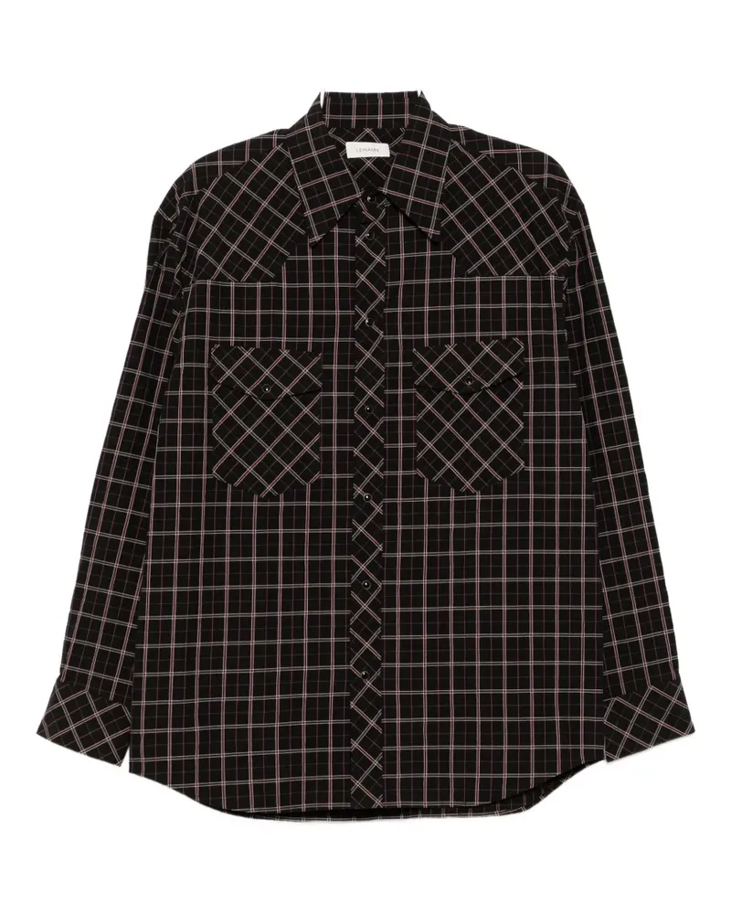 Christophe Lemaire Kariertes Hemd - Schwarz Schwarz