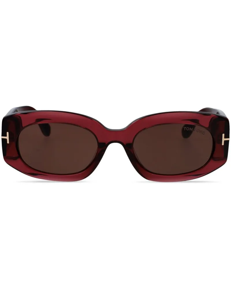 Tom Ford Sonnenbrille mit eckigem Gestell - Rot Rot