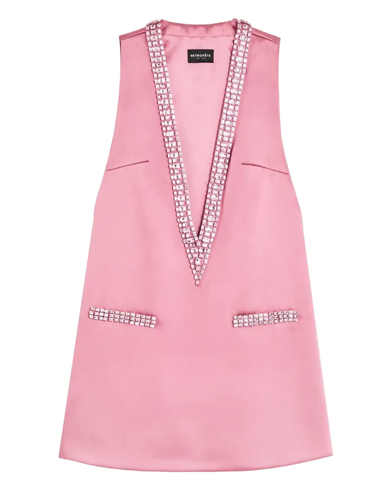 Retrofête Minikleid mit V-Ausschnitt - Rosa Rosa